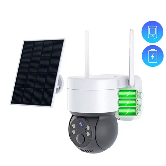 3MP 4G Sim Card Solar Powered PTZ Outdoor PIR Wireless Camera