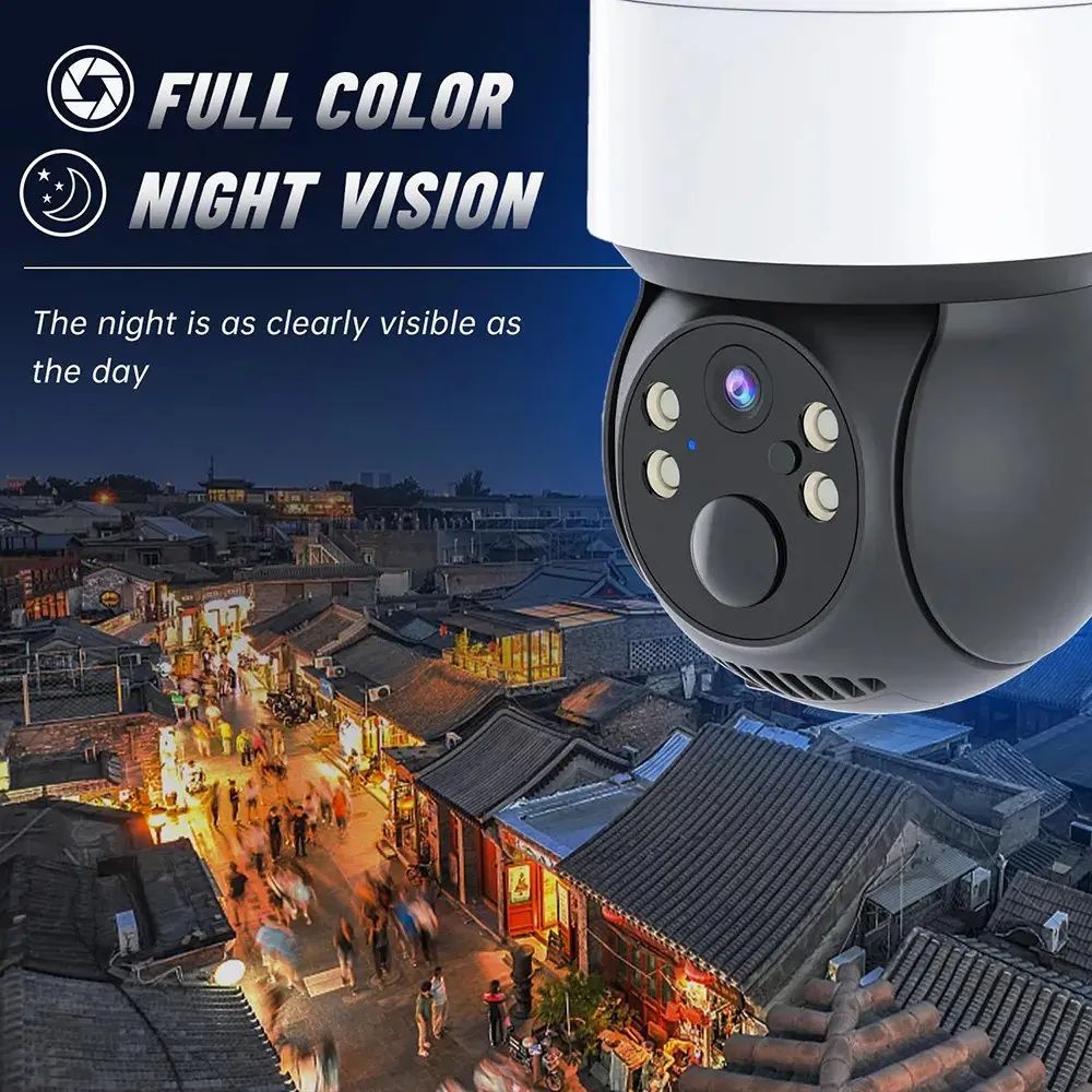 3MP 4G Sim Card Solar Powered PTZ Outdoor PIR Wireless Camera